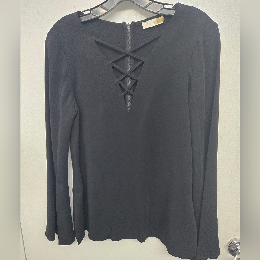 Ramy Brook Allie Lace-Up Long‎ Sleeve Top 2 NWT